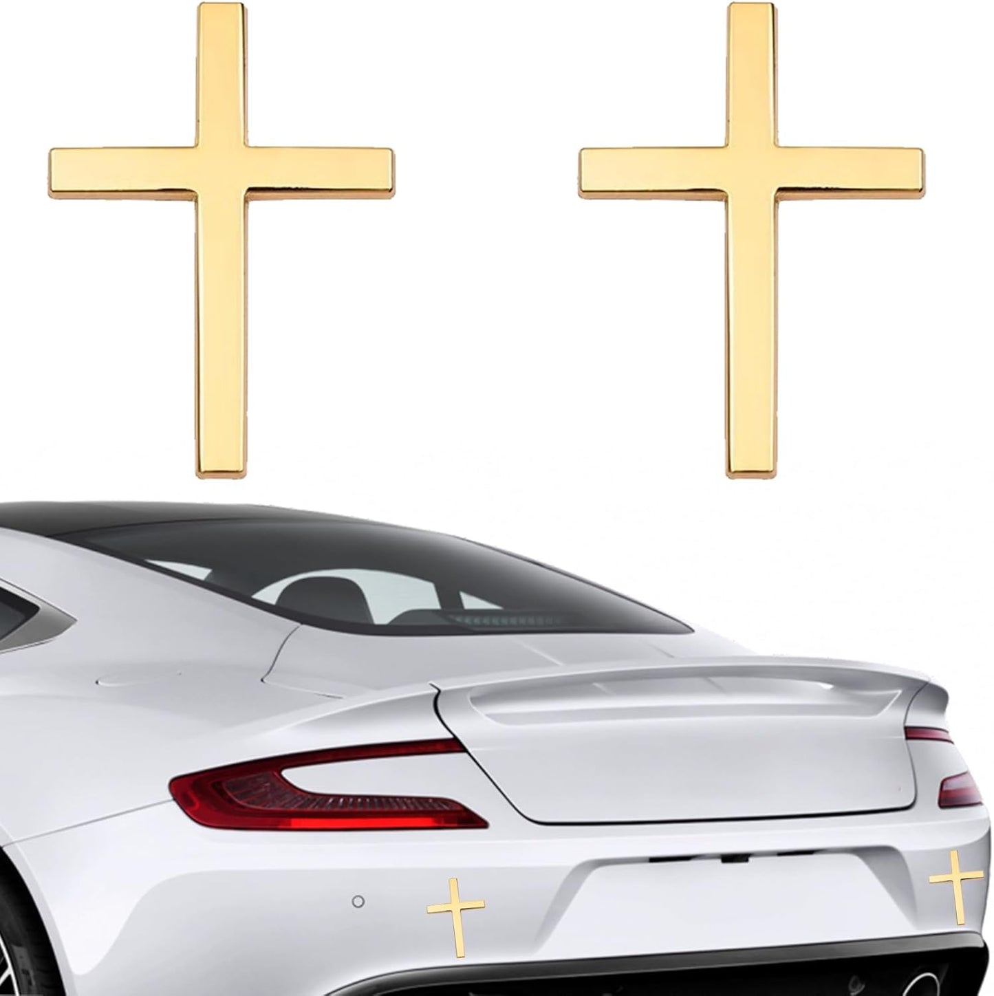 🚗✝️Metal Jesus Christ Cross Badge Stickers|3D Cross Self-Adhesive Car Scratch Cover Sticker