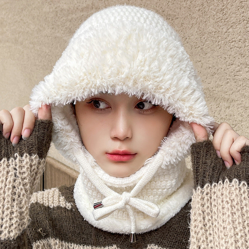 Women's Winter One-Piece Knitted Beanie Scarf Mask