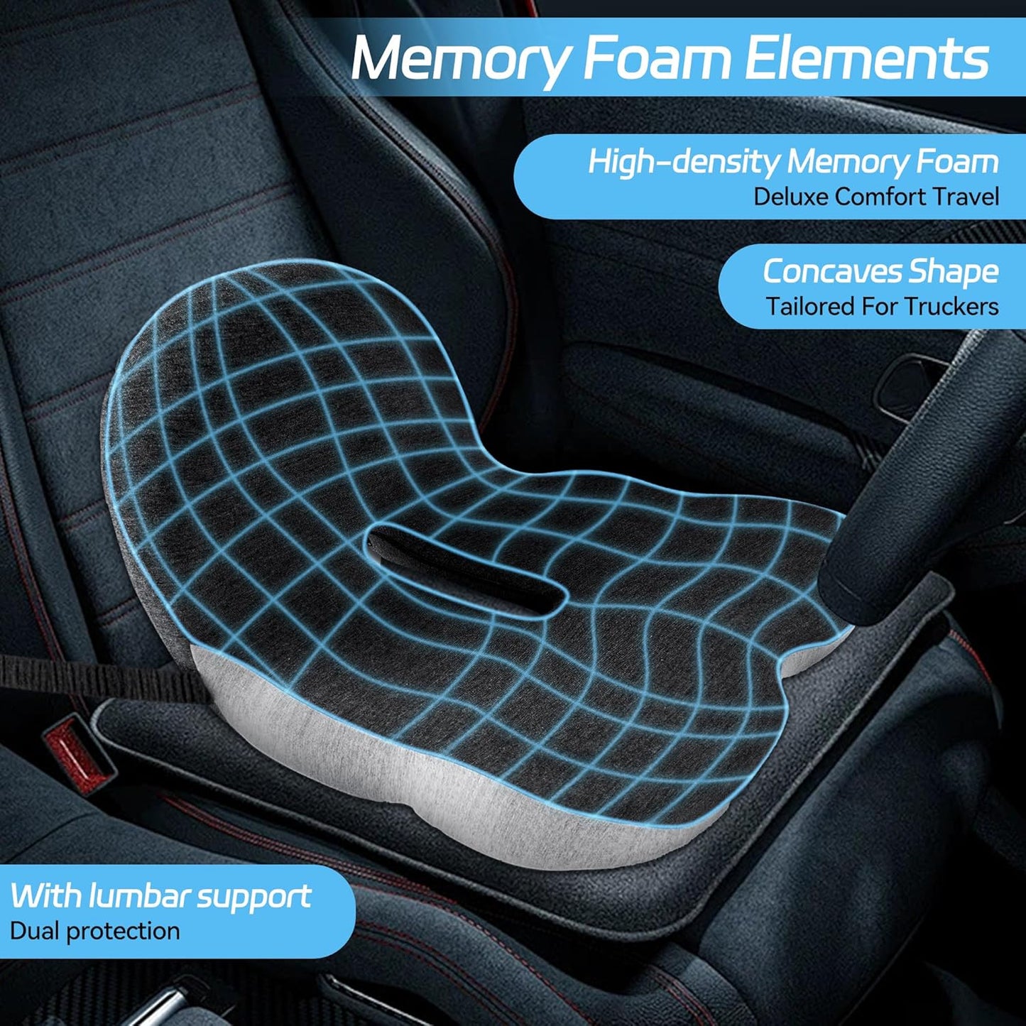 š„Non-Slip Memory Foam Seat šŗFor the most comfortable drivingš
