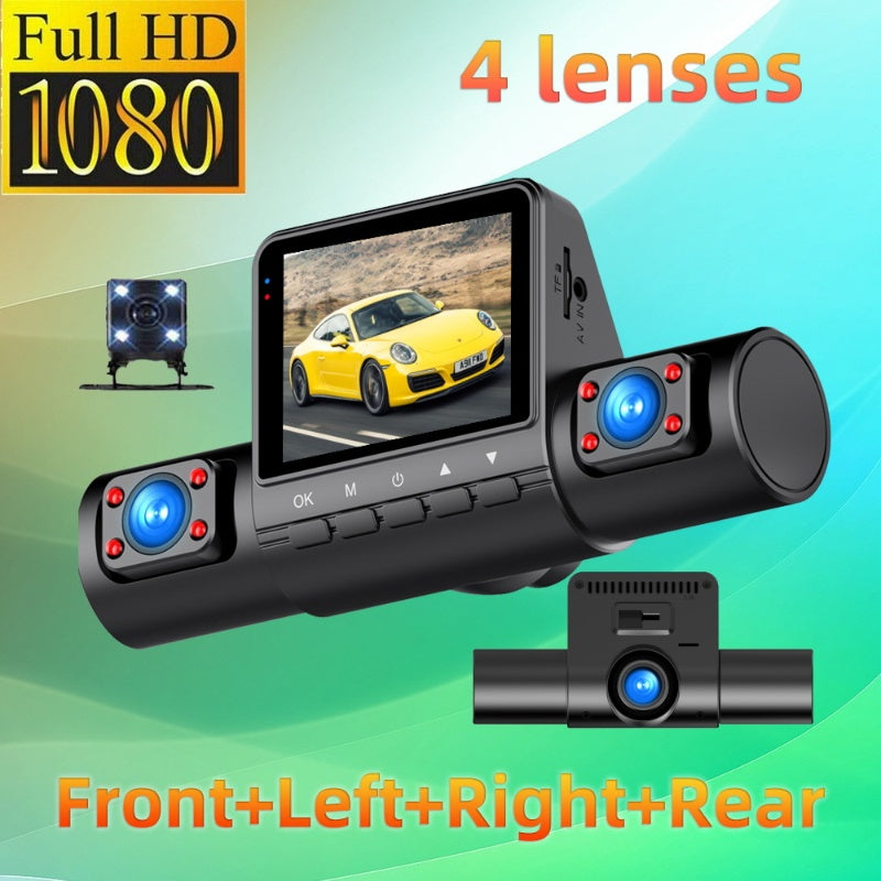 ⏰1080P 4-Channel Dash Cam with Night Vision