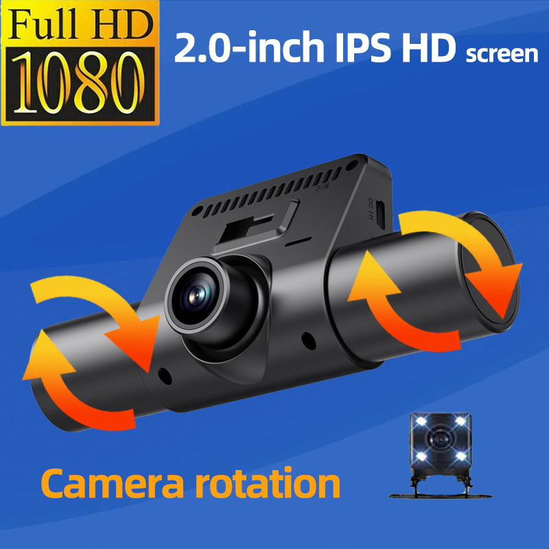 ⏰1080P 4-Channel Dash Cam with Night Vision