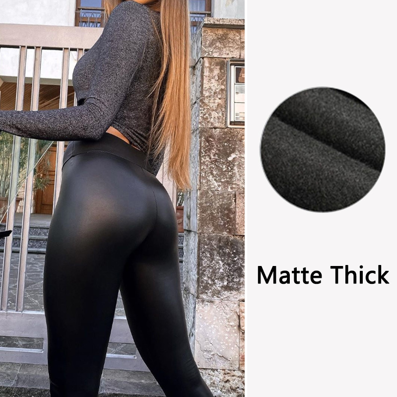 Women's Leather High Waisted Thickened Leggings