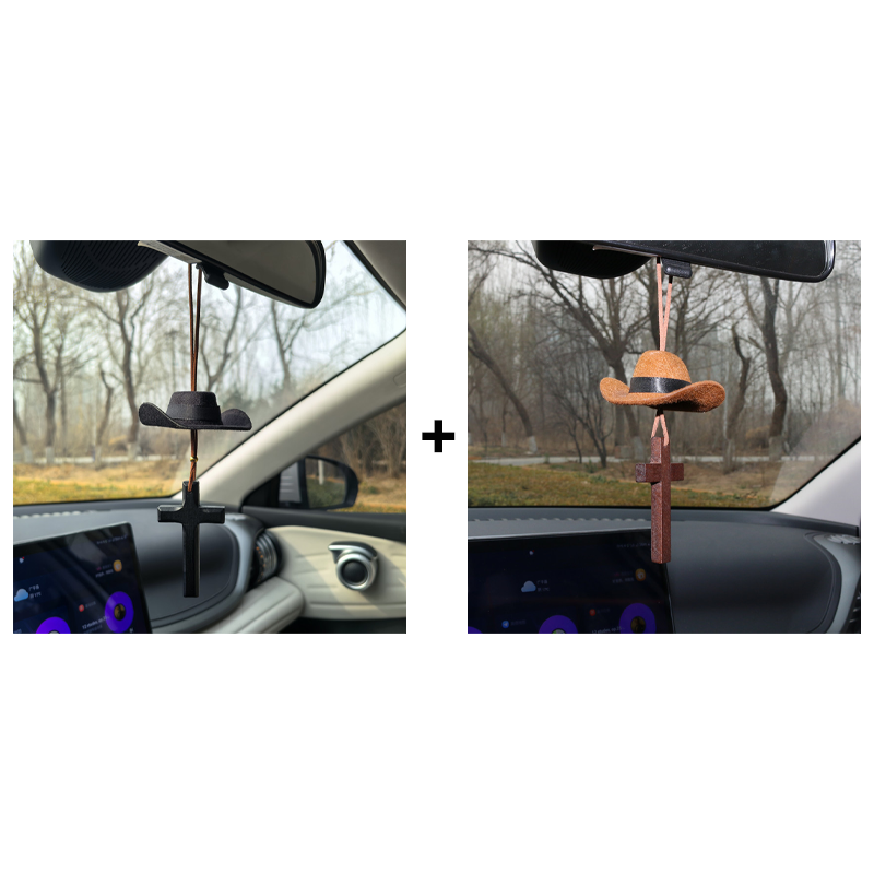 📢📢50 % OFF ❗Cowboy Hat & Cross Car Charm