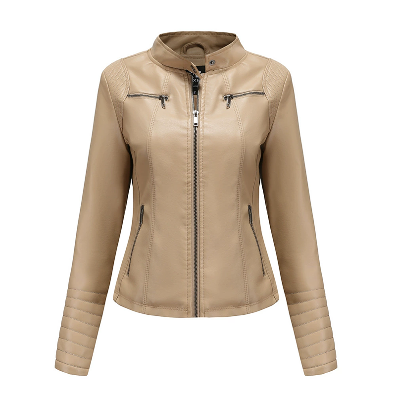 ๐ Women's Slim Fit Faxu Leather Jacket โ Sleek Style & Effortless Autumn Edge