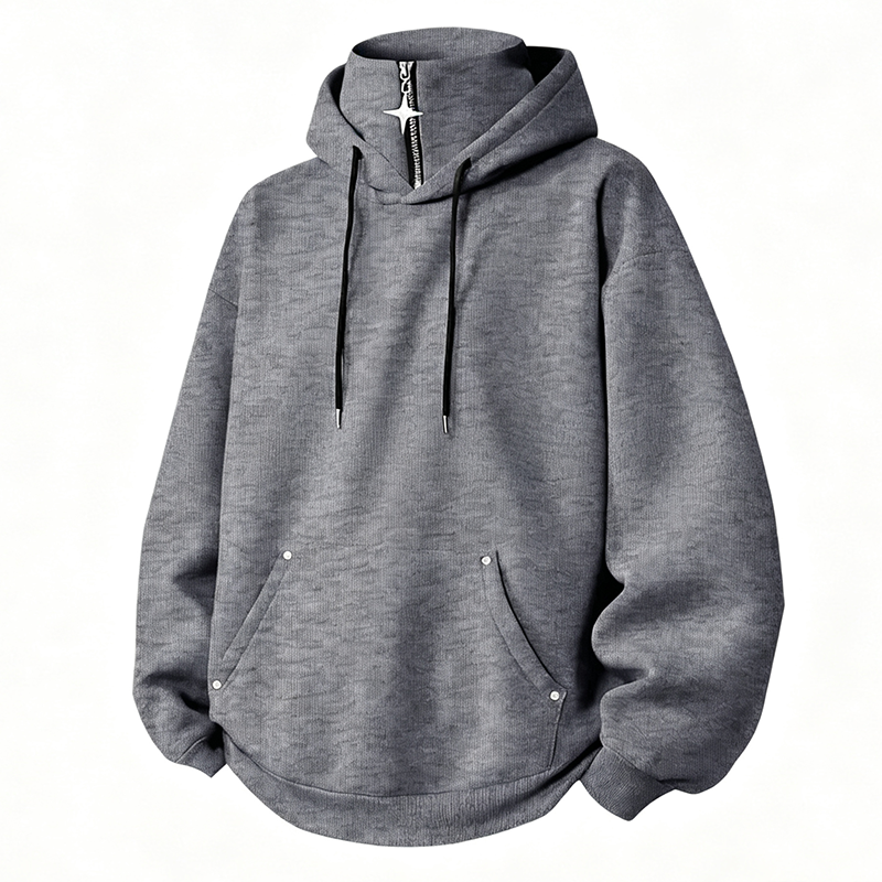 🍂 Men’s High-Collar Loose-Fit Hoodie – Cosy Comfort & Effortless Autumn Style