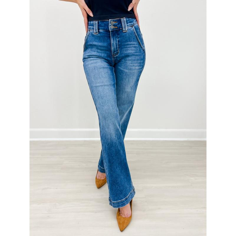 โจ๐Women's High Waisted Flare Jeans Stretch Denim Slim Fit Pants with Double Button Waistโจ๐๐ถ๐บ ๐ข๐ฏ๐บ 2 ๐ข๐ฏ๐ฅ ๐จ๐ฆ๐ต ๐ข๐ฏ ๐ฆ๐น๐ต๐ณ๐ข 8% ๐ฅ๐ช๐ด๐ค๐ฐ๐ถ๐ฏ๐ต
