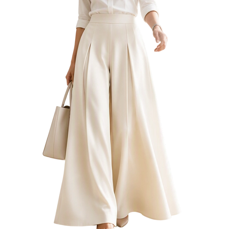 👖 Flattering High Rise, Dramatic Drape | Women's Pleated Wide-Leg Pants