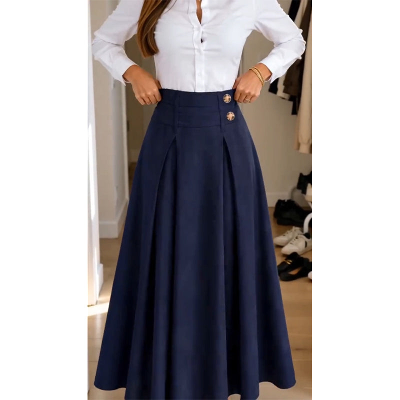 ๐ฅ Limited Time Offer ๐ Women's High-Waisted Pleated A-Line Maxi Skirt โจ high waist, pleated design, flowy A-line long skirt