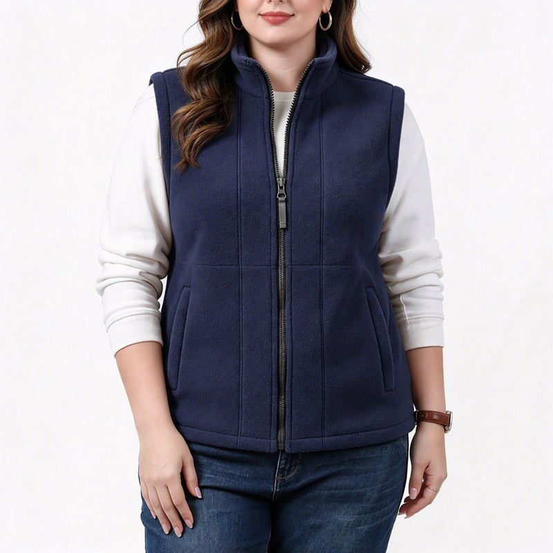 Women's Stand Collar Thermal Brushed Vest