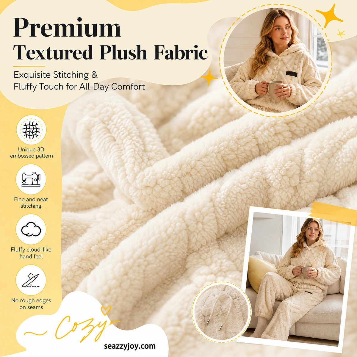 ⏳Autumn Hot Sale 59% OFF!!🔥🍂 Embossed Geometric Plush Set – Timeless Comfort & Effortless Style For Every Occasion