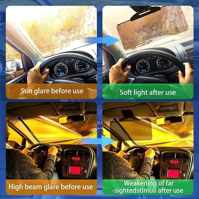 🕶️ BUY 2 GET 1 FREE ! 🔥 Anti-Glare Driving Visor – Blocks Sun & Snow Glare, Clear Vision & Universal Fit 🚗
