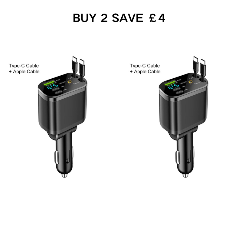 Car Fast Charger with Starry Sky Ambient Lighting