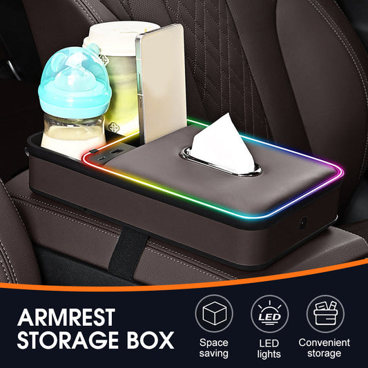 Car Armrest Organizer with USB Charging Ports