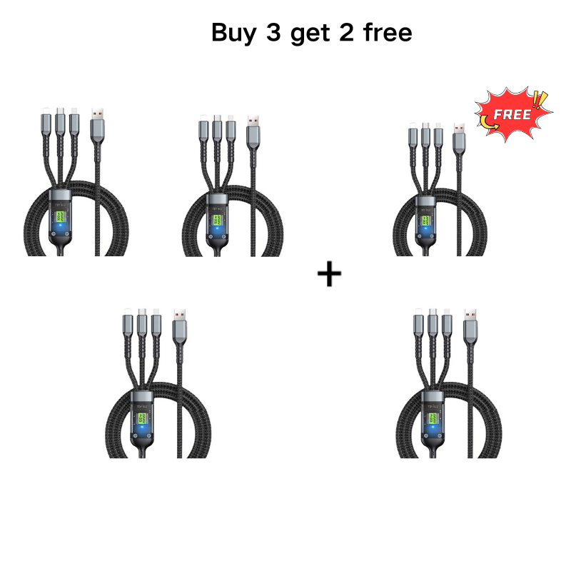 🔌LAST DAY SALE 50% OFF✨Transparent Luminous 3-in-1 Fast Charging Cable📱💫
