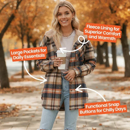 🔥Winter Hot Sale 50% OFF🔥⏰Women’s Classic Cozy Plaid Hooded Jacket🧥