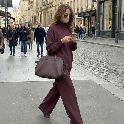 🎁2026 New Arrivals 50% OFF💥High-Neck Side-Zip Sweatshirt & Pants Set 👚👖