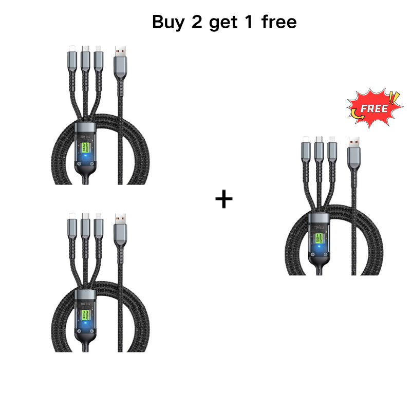 🔌LAST DAY SALE 50% OFF✨Transparent Luminous 3-in-1 Fast Charging Cable📱💫