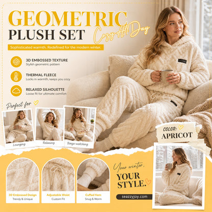 ⏳Autumn Hot Sale 59% OFF!!🔥🍂 Embossed Geometric Plush Set – Timeless Comfort & Effortless Style For Every Occasion