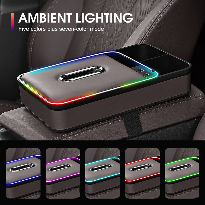 Car Armrest Organizer with USB Charging Ports