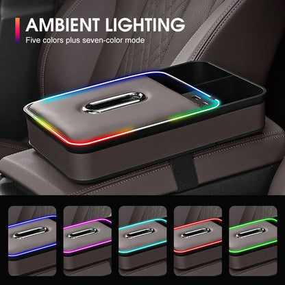 Car Armrest Organizer with USB Charging Ports
