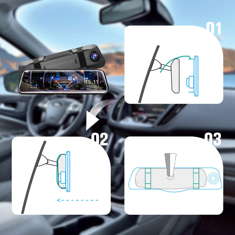 🔥2025 Hot Sale✈️Touch Screen Rear View Mirror Dash Cam Smart Mirror