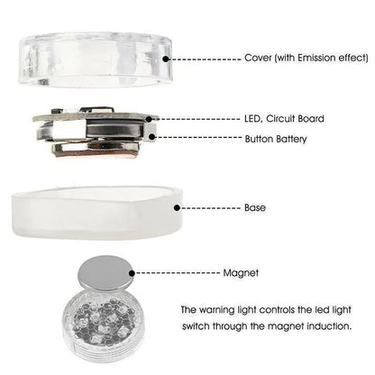 Universal LED warning light for car door opening