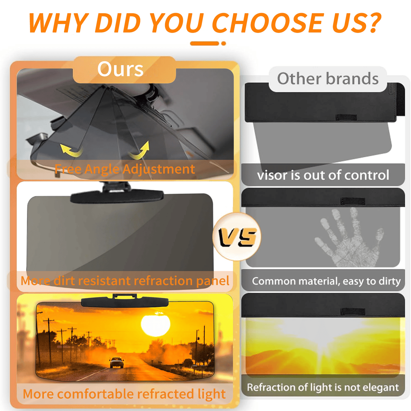 🕶️ BUY 2 GET 1 FREE ! 🔥 Anti-Glare Driving Visor – Blocks Sun & Snow Glare, Clear Vision & Universal Fit 🚗