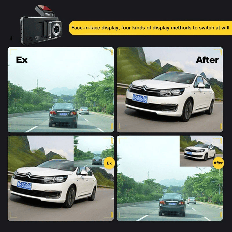 📹 Dual-lens dashcam with 1080P HD & night vision - 170° wide angle