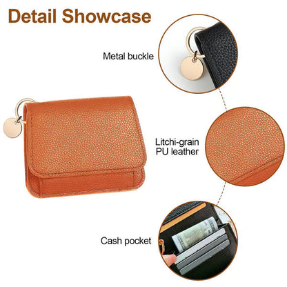 💖Hot 50% OFF💕RFID Short Wallets for Women –Fashionable Card Holder with Key Ring & Coin Purse