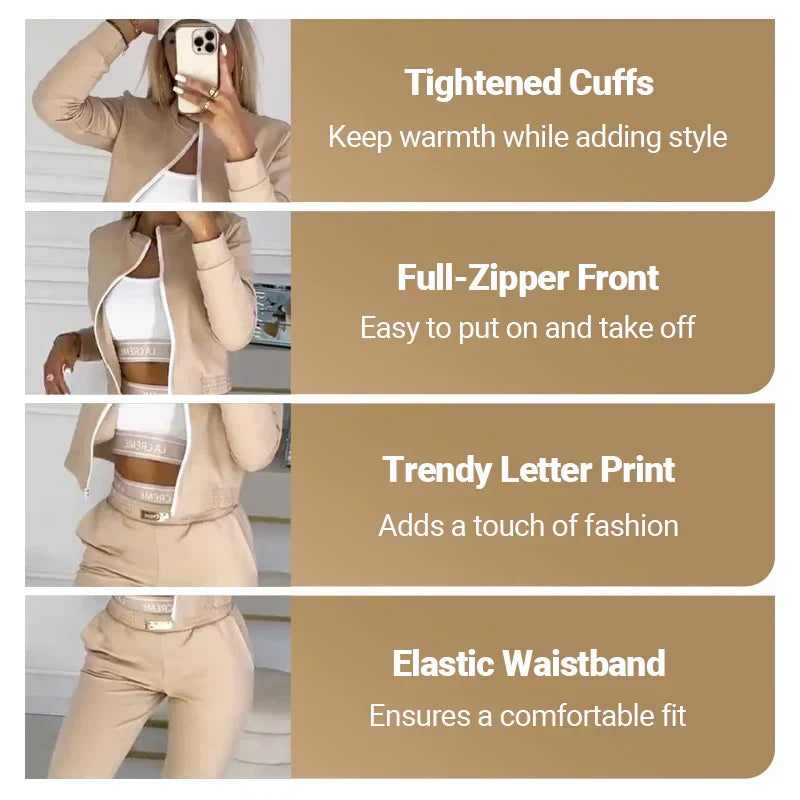 🎉New Year’s Hot Sales - 70% OFF😍Women's 3-Piece Zip-Up Tracksuits