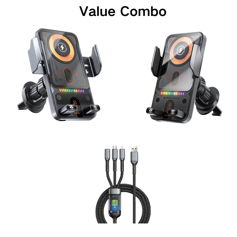 🔥HOT SALE 57% OFF🎁⚡Over 50,000 sold! 📱Smart 2-in-1 Car Rotating Mobile Phone Holder & Wireless Charger⚡