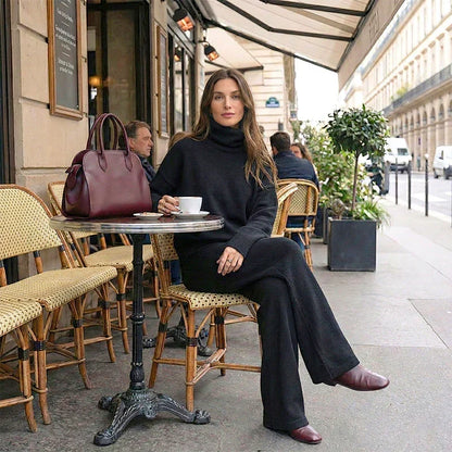 🎁2026 New Arrivals 50% OFF💥High-Neck Side-Zip Sweatshirt & Pants Set 👚👖