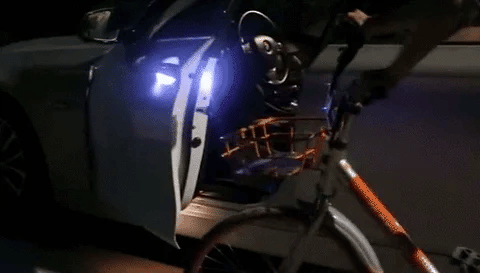 Universal LED warning light for car door opening