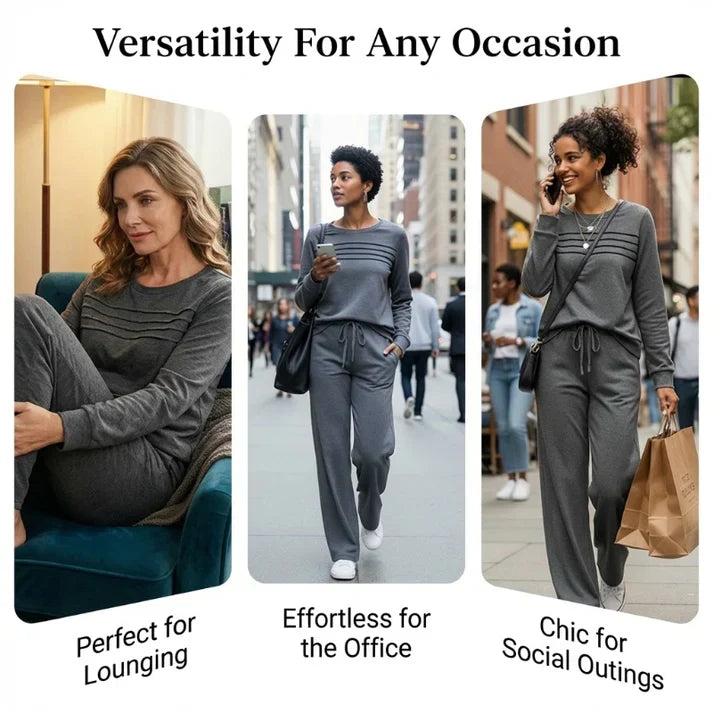 🥳💞50K+ SOLD⏳Limited-time 60% off⏰Women's Crew Neck Top & Drawstring Pants Set👚👖