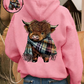 🐮🎁Cute Highland Cow Cozy Fleece-Lined Hooded Sweatshirt