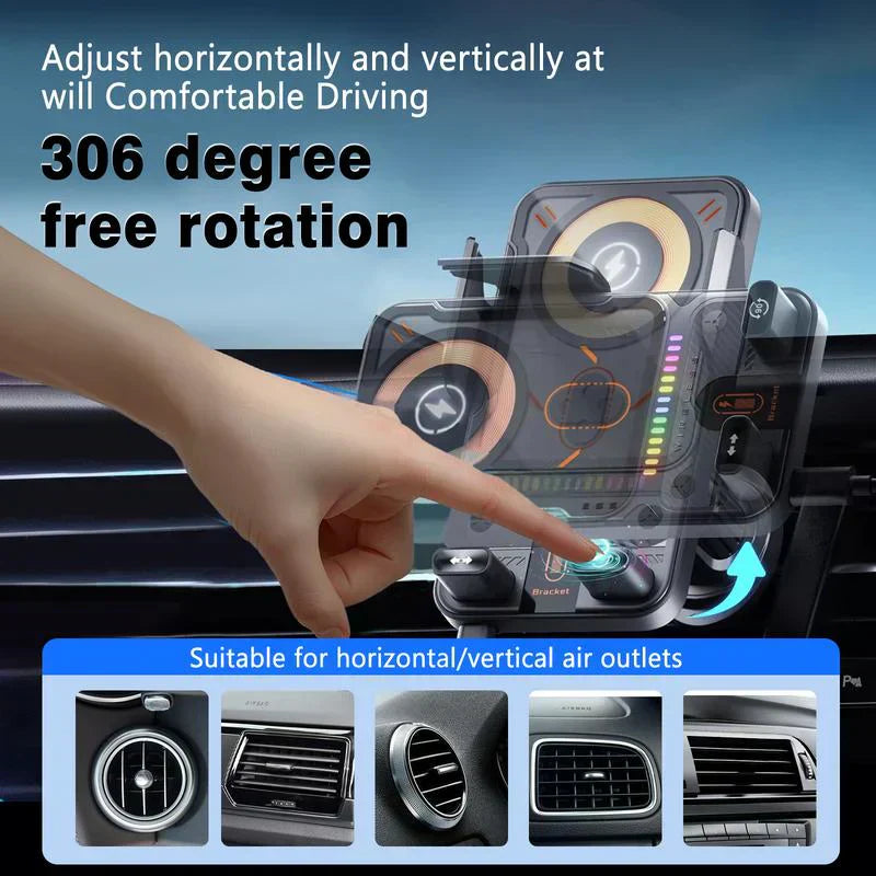 🔥HOT SALE 57% OFF🎁⚡Over 50,000 sold! 📱Smart 2-in-1 Car Rotating Mobile Phone Holder & Wireless Charger⚡