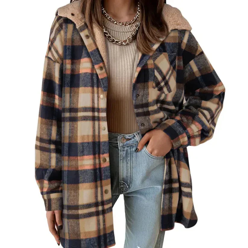 🔥Winter Hot Sale 50% OFF🔥⏰Women’s Classic Cozy Plaid Hooded Jacket🧥