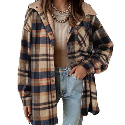 🔥Winter Hot Sale 50% OFF🔥⏰Women’s Classic Cozy Plaid Hooded Jacket🧥