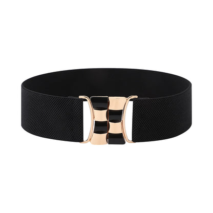 Vintage Gold Buckle Stretch Belt for Women