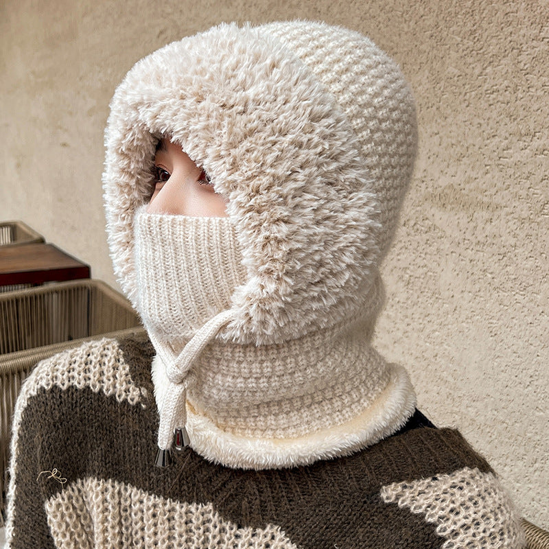 Women's Winter One-Piece Knitted Beanie Scarf Mask