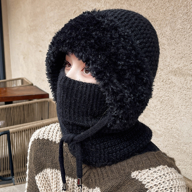 Women's Winter One-Piece Knitted Beanie Scarf Mask