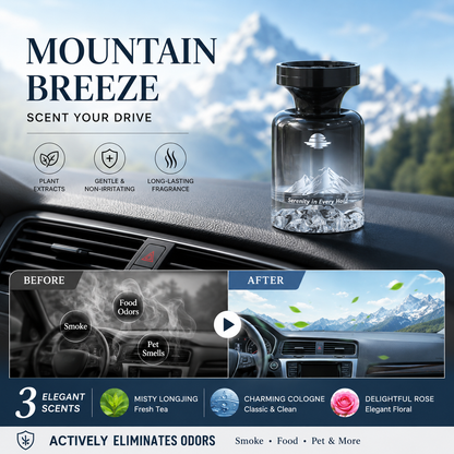 💞50K+ SOLD!🚗🌿110ml Long-Lasting Car Air Freshener – Natural plant extracts, eliminates smoke & pet odours. Weeks of freshness. Mountain design. Breath easy! 💨✨