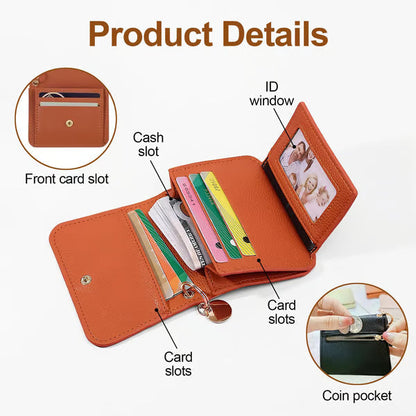 💖Hot 50% OFF💕RFID Short Wallets for Women –Fashionable Card Holder with Key Ring & Coin Purse