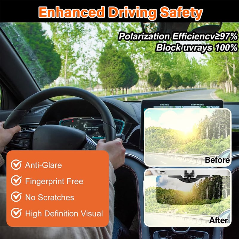 🕶️ BUY 2 GET 1 FREE ! 🔥 Anti-Glare Driving Visor – Blocks Sun & Snow Glare, Clear Vision & Universal Fit 🚗