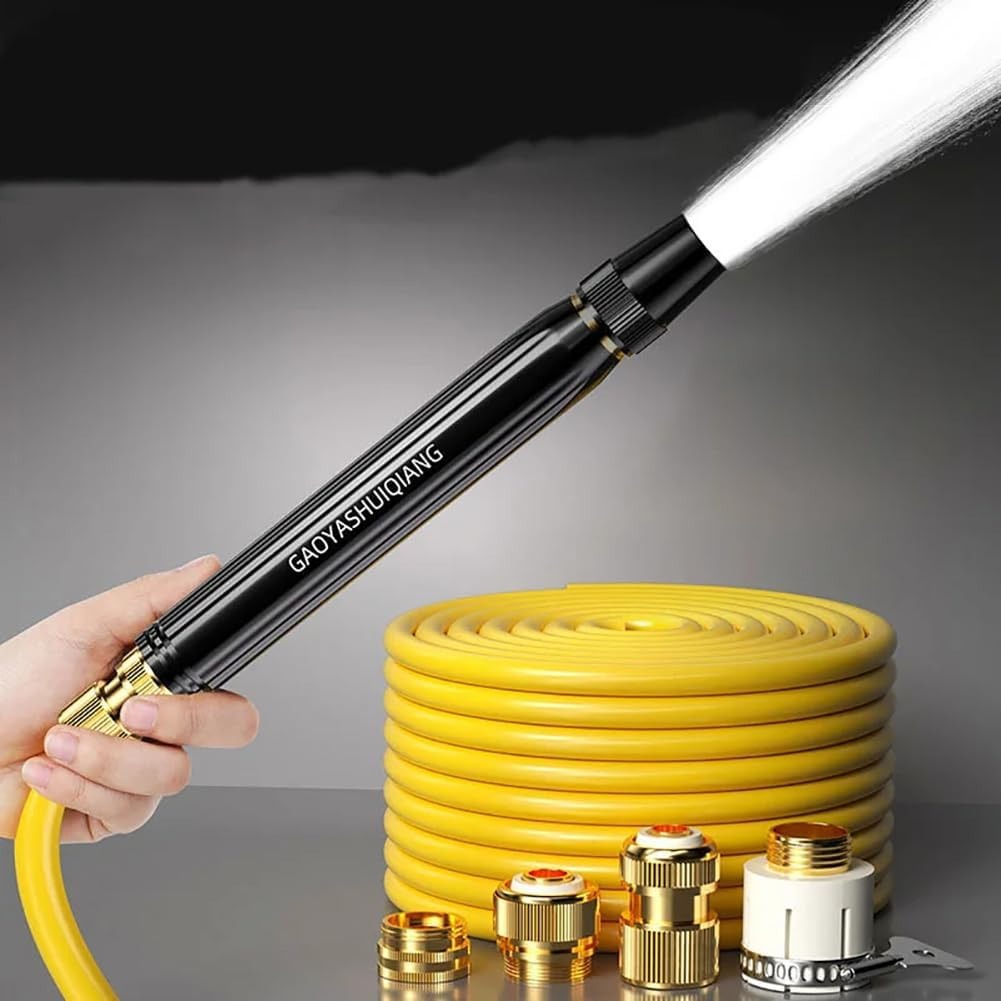 🏆LAST DAY SALE ONLY ￡7.99!!🔥Home high-pressure car wash water gun with booster nozzle and hose, a must-have for watering plants and vegetables, and car washing.👍💦
