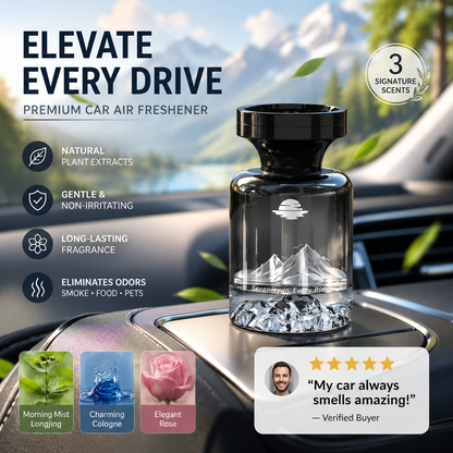 💞50K+ SOLD!🚗🌿110ml Long-Lasting Car Air Freshener – Natural plant extracts, eliminates smoke & pet odours. Weeks of freshness. Mountain design. Breath easy! 💨✨