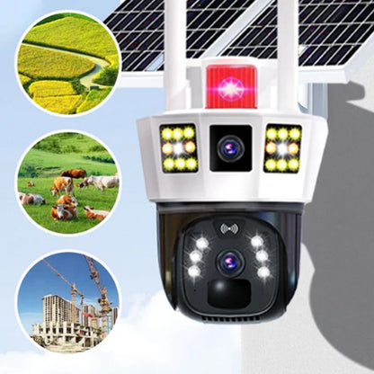 360° Smart Solar Surveillance Camera with Three-screen Monitoring