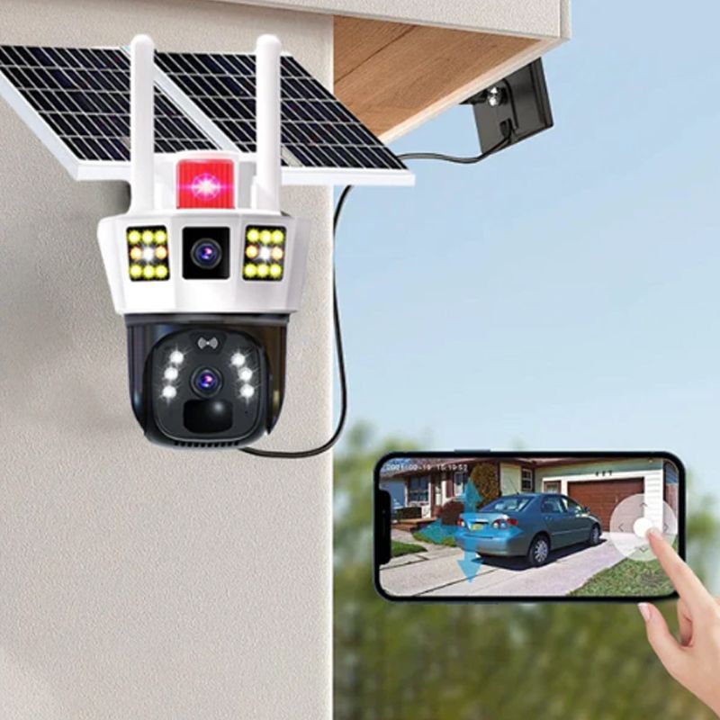 360° Smart Solar Surveillance Camera with Three-screen Monitoring