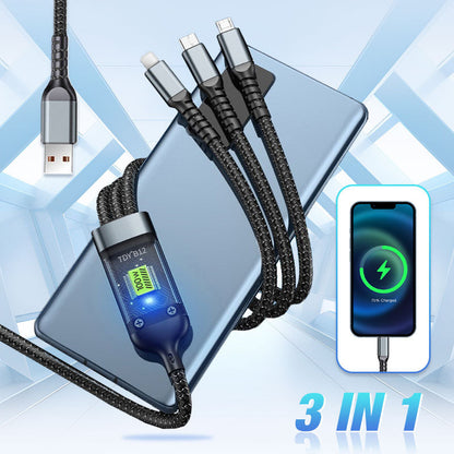 🔌LAST DAY SALE 50% OFF✨Transparent Luminous 3-in-1 Fast Charging Cable📱💫