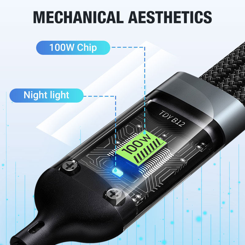 🔌LAST DAY SALE 50% OFF✨Transparent Luminous 3-in-1 Fast Charging Cable📱💫